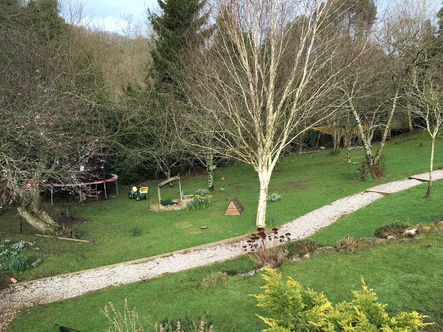 Garden in early spring (enormous trampoline)