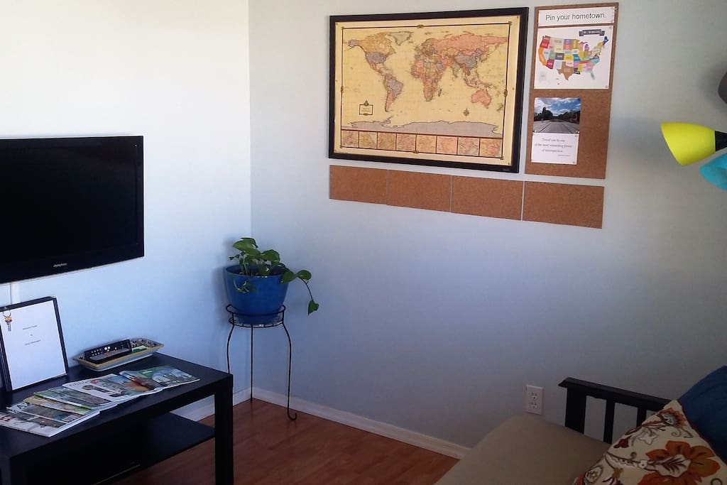 Apartment opens to living and dining area (as one enters)