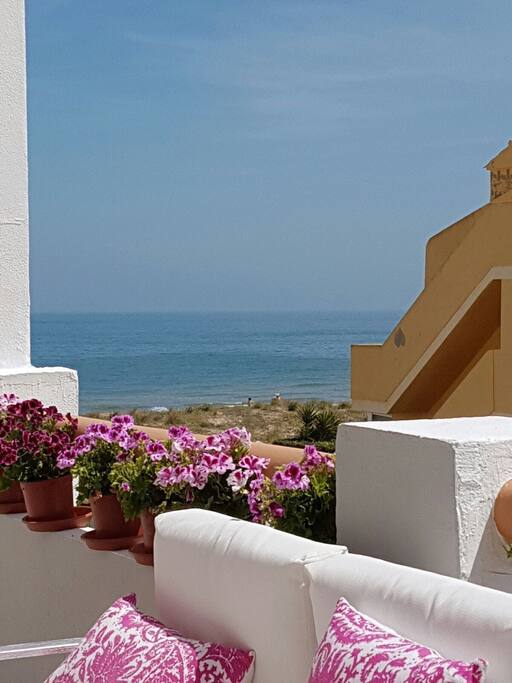 Desayuna en la terraza con vista al mar