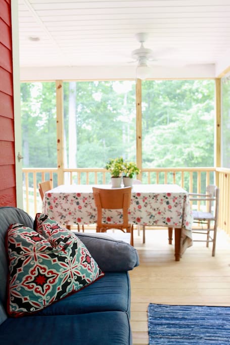 Back porch with table for up to six. On summer nights, count fireflies!