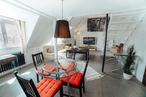 NEW人Vintage Loft + Prime/Maisonette人8min Stuttgart