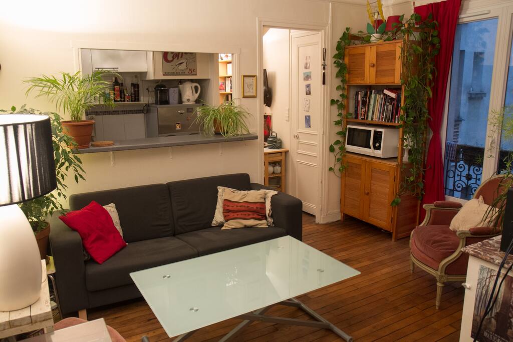 Salon ouvert sur la cuisine