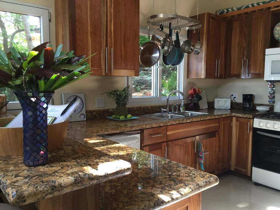 Spacious fully equipped kitchen.