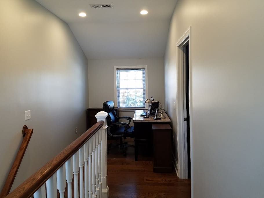 Upstairs hallway and office area