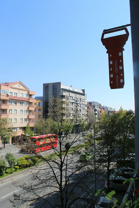 View from the balcony, main biggest street of Skopje