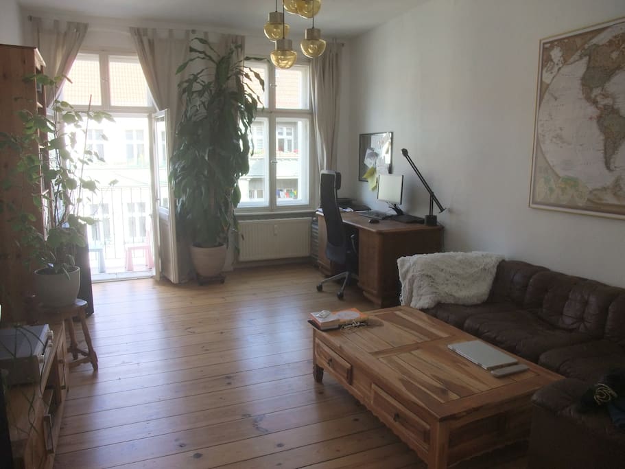 living room with small balcony
