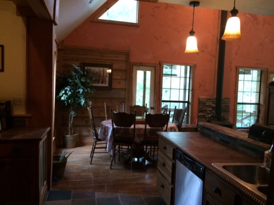 Open Kitchen to Dining to Living Area