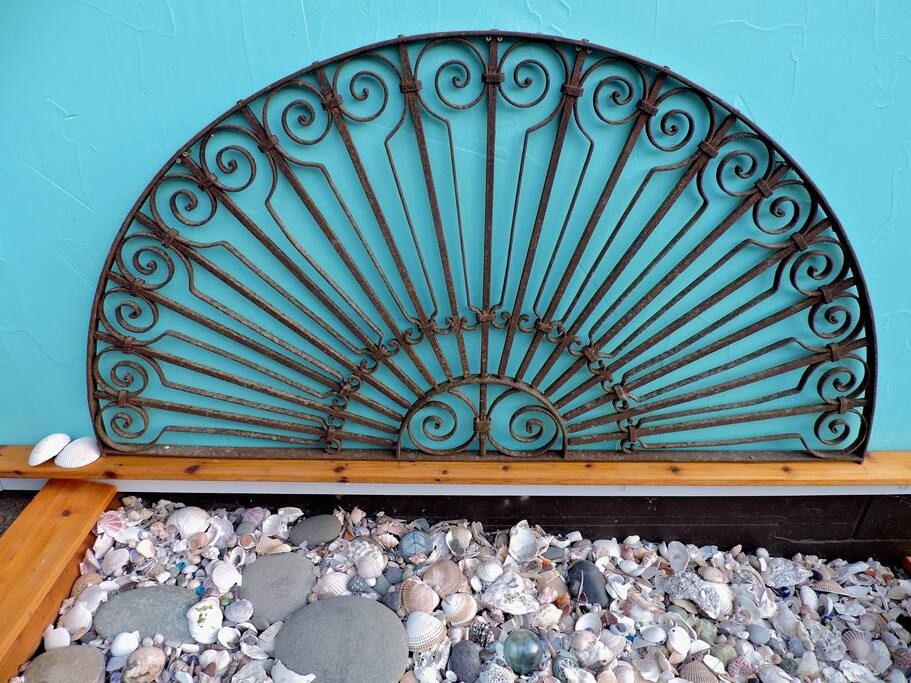 Nice entrance with simulated beach