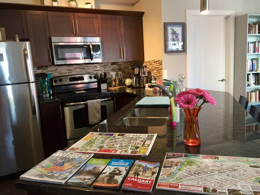 Kitchen with stainless steel appliances and granit counter tops