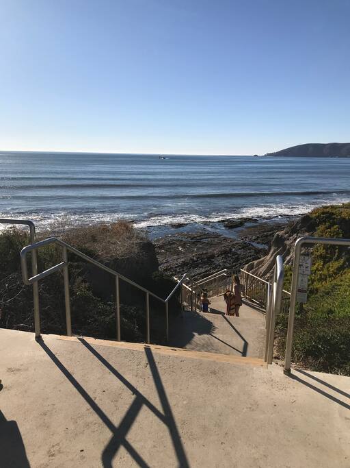 The beach is only a few steps away