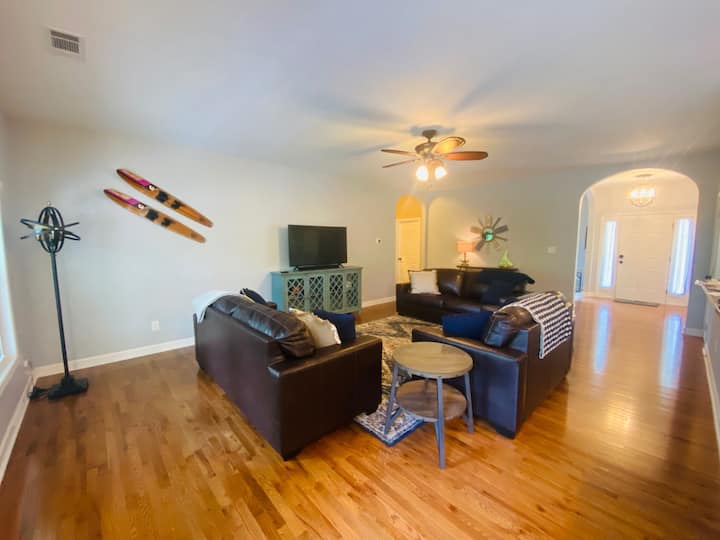 Large living room with 2 queen sized sleeper sofas.  Smart TV and high speed internet ready for your devices or login.