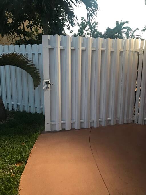 Private Entrance to your Guest Suite and secured gate for your use only and safety .