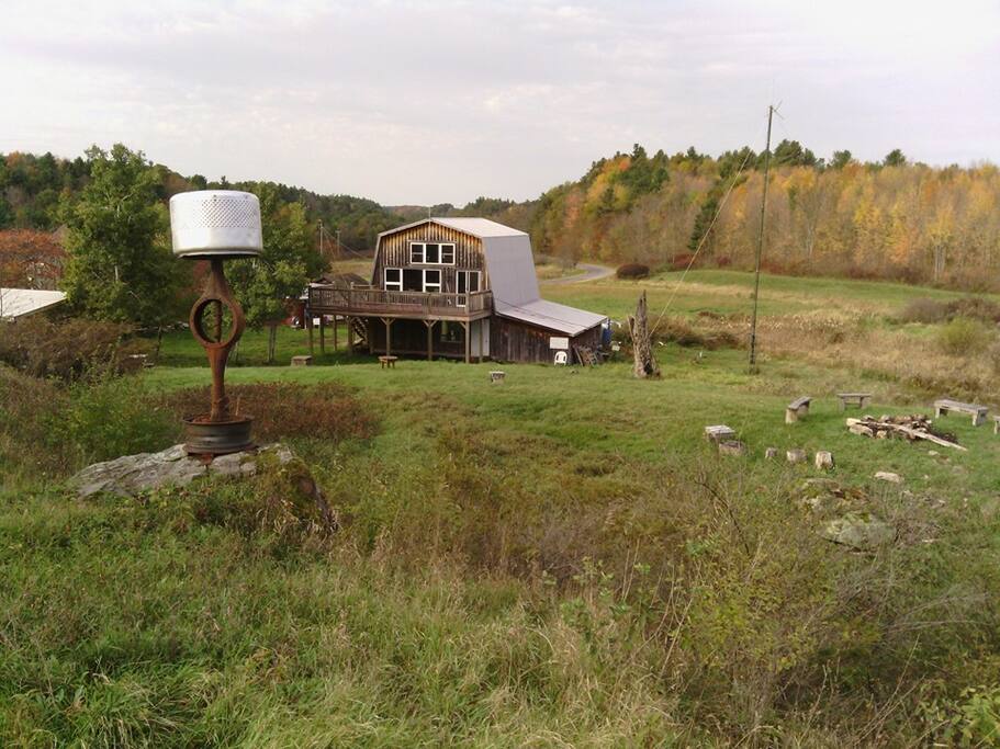 The barn across the street, used for festivals, workshops gallery and studio space for our artists-in-residence