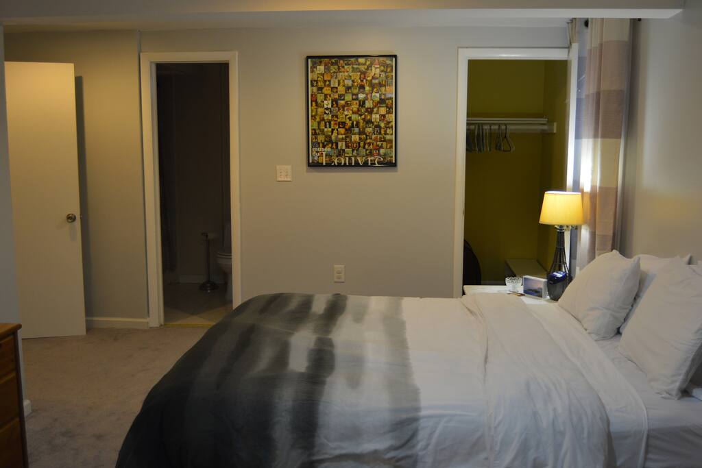 Bedroom looking into the bathroom and walk-in closet