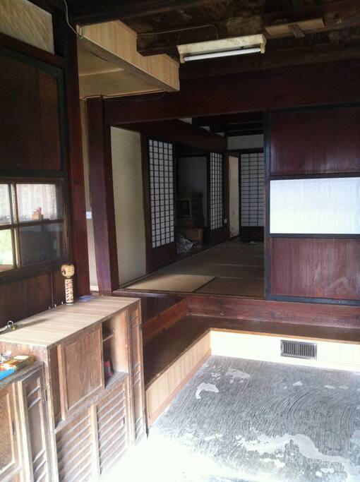 The entrance hall has a beaten earth floor