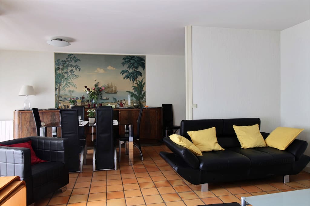 Living room with sofa and TV