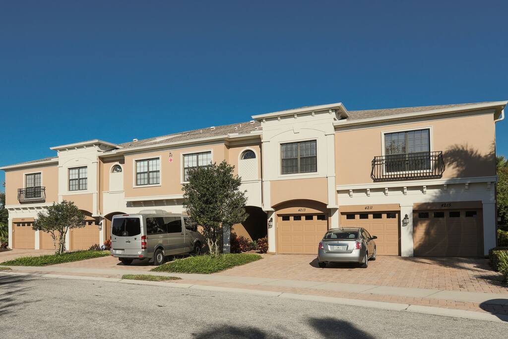 Front view of townhome