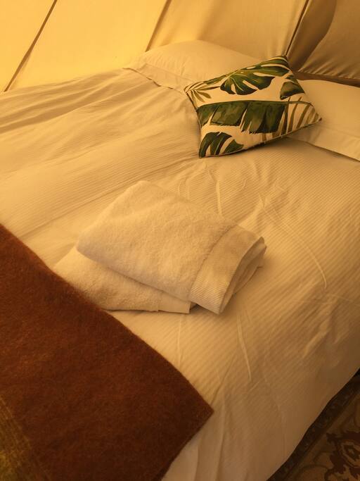 Comfy bed with Sheridan sheets and towels