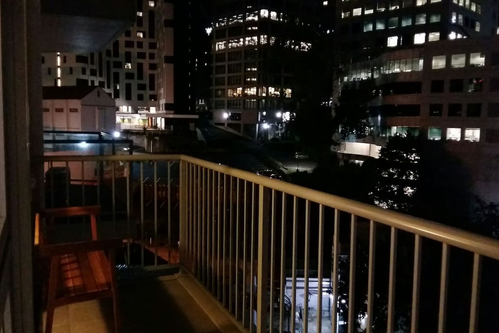 balcony with view at night