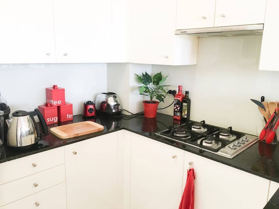 Everything you need for cooking in the kitchen plus breakfast included!