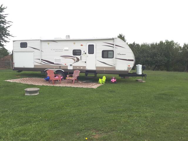 Trailer equipped in Gaspesie between Sea and Mountain