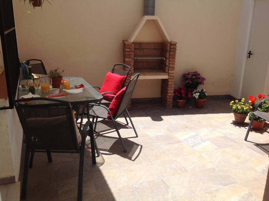 Patio and BBQ area