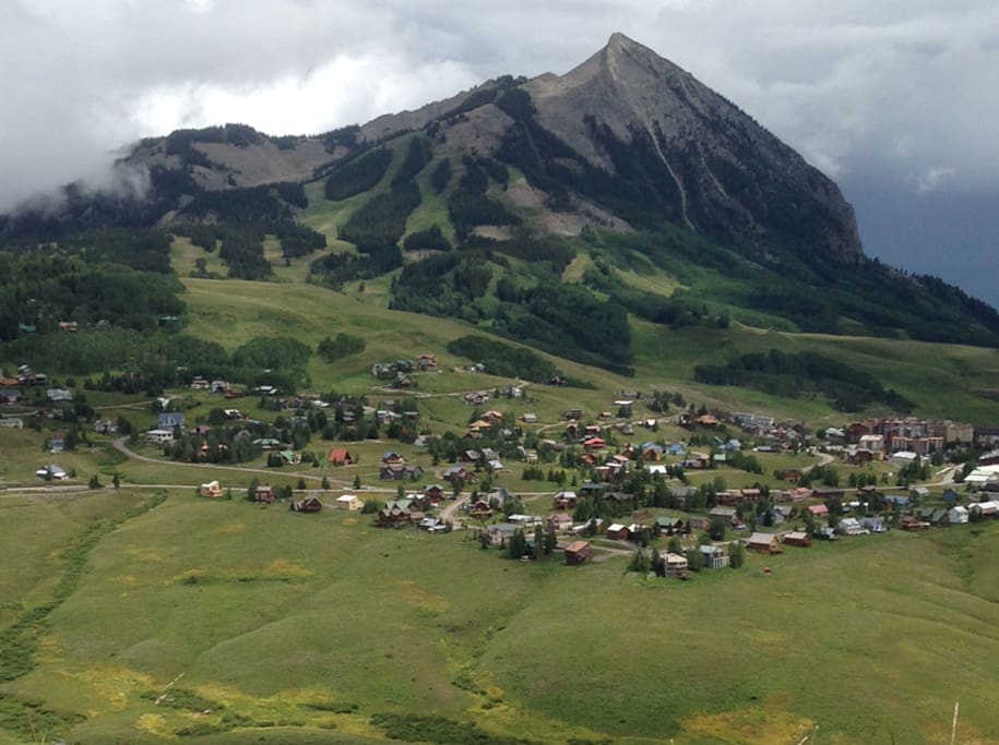Beautiful Mt. Crested Butte! We are just at the base on the right side of the mountain - walk to the base! Ski in and out.