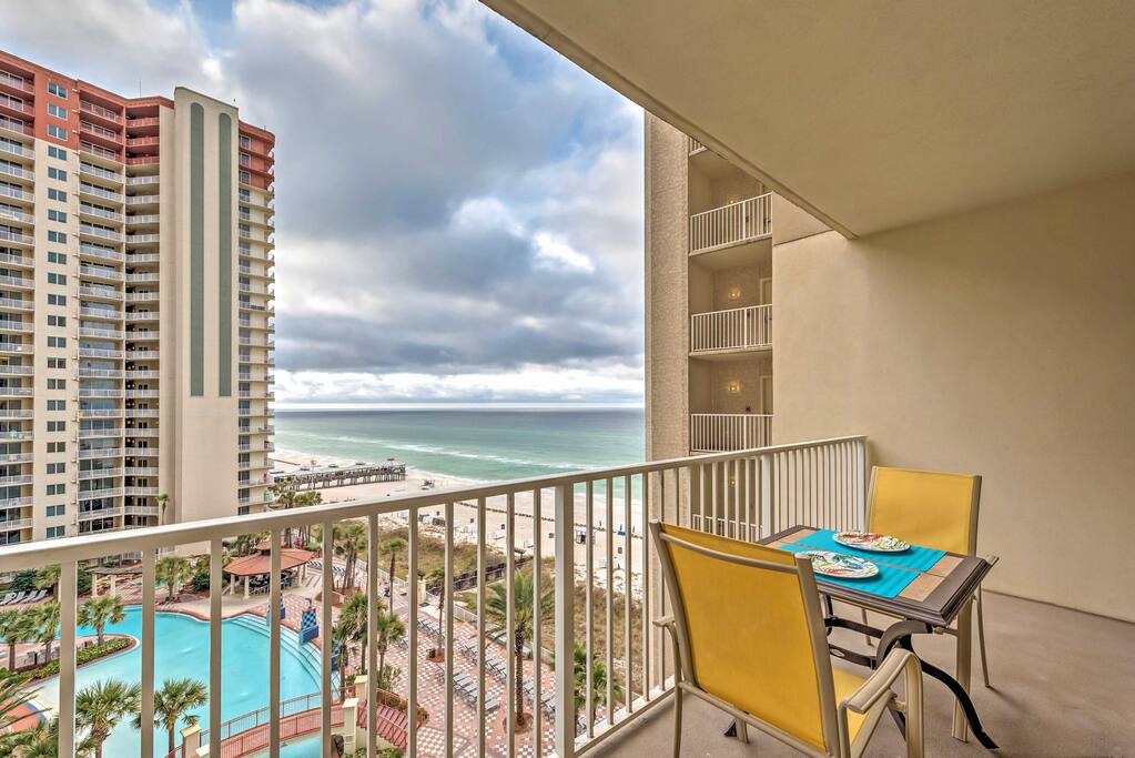 Marvel at the coastline from the private patio.