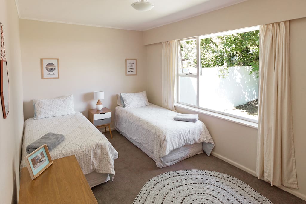 Second bedroom with two double beds