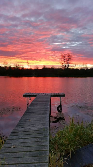 Sunrise at our dock. There is no better way to start your day!