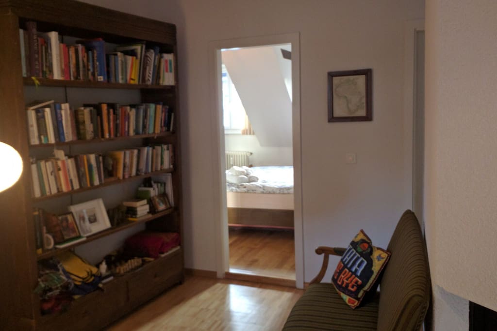 Bookshelf, room entrance