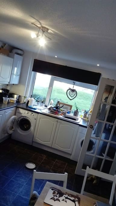 Kitchen where you can eat or work on the large kitchen table