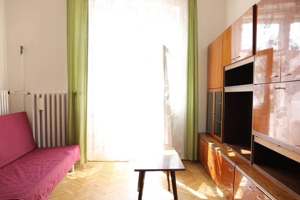Bedroom. The sofa transforms into a double bed. We also have an extra mattress if you would like to have it on top for extra comfort.