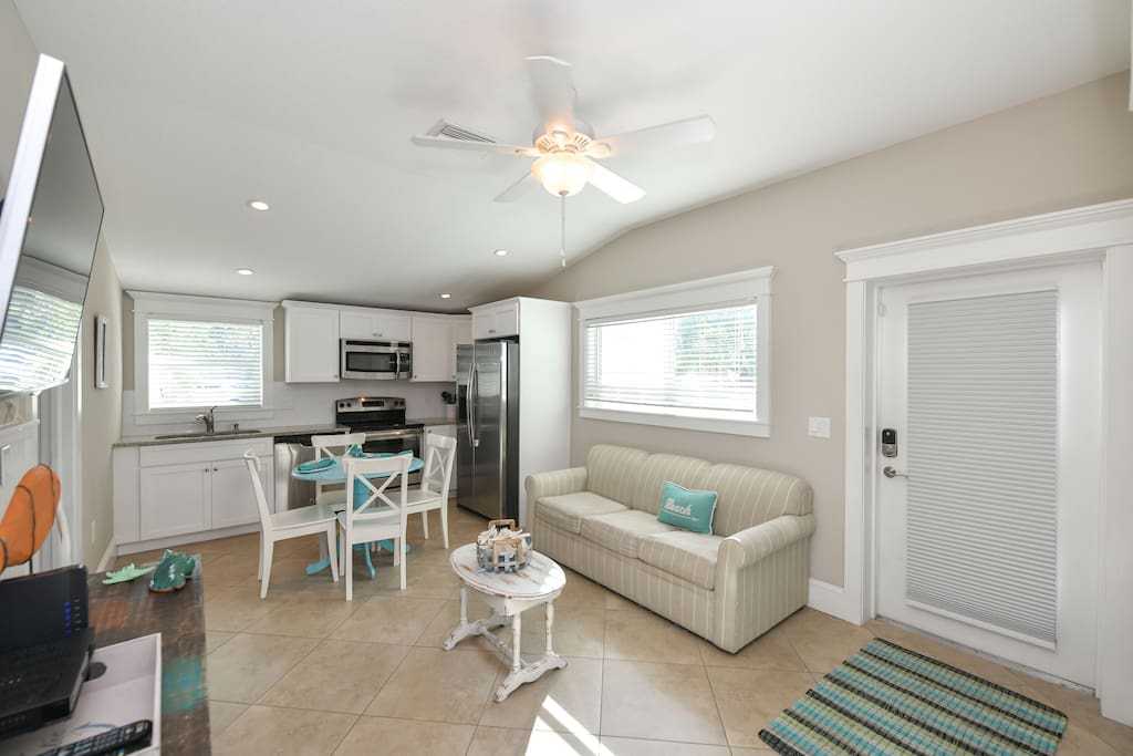 Full functional kitchen with stainless steel appliances