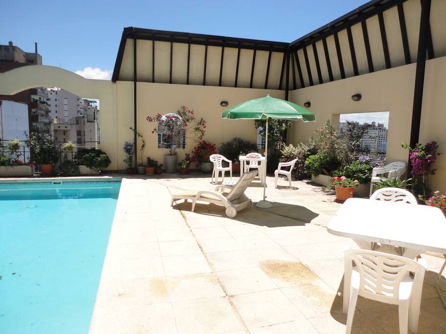 The private terrace, available only to residents of apt 6B