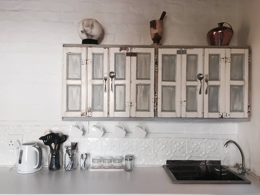 Repurposed salvaged items make for imaginative and quirky touches