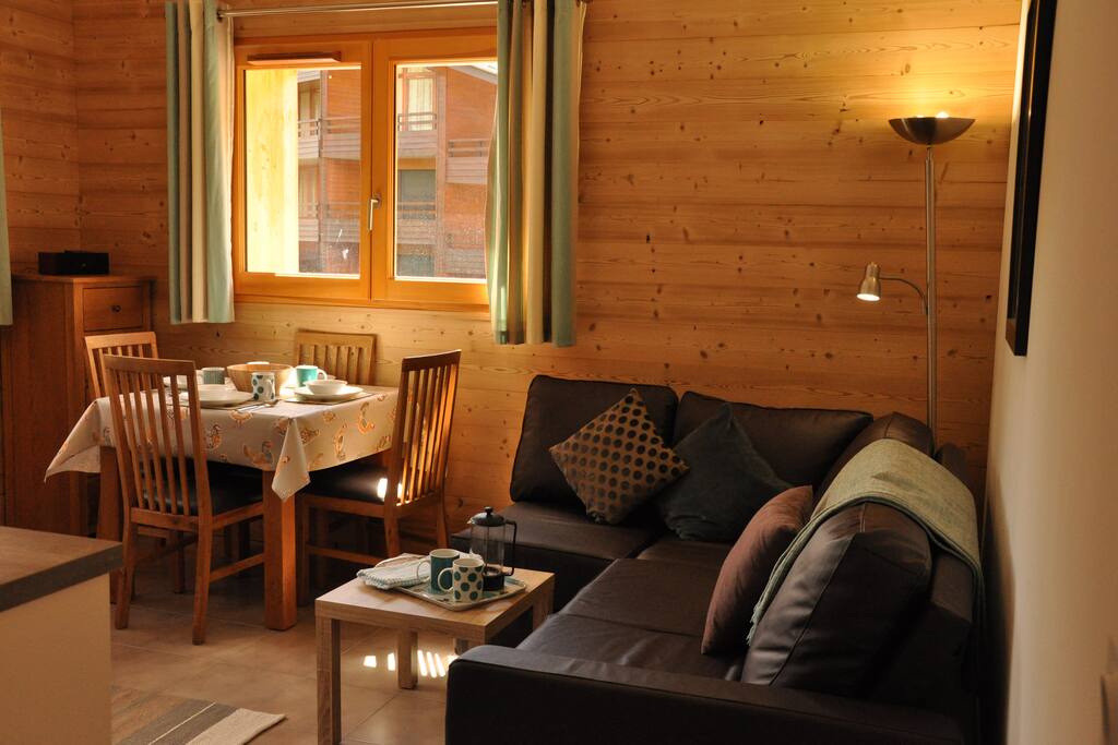 Living room and dining area