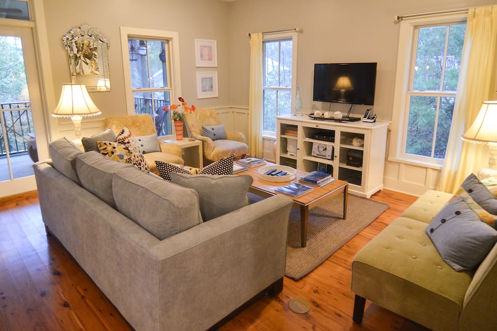 Living area with ample plush seating