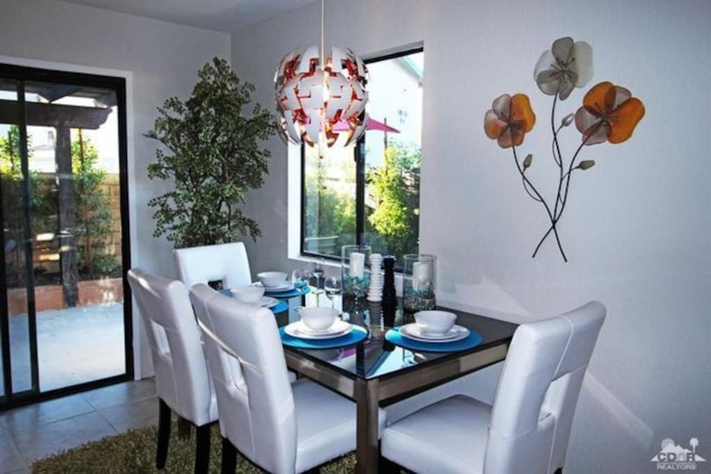 Dining room has access to private patio