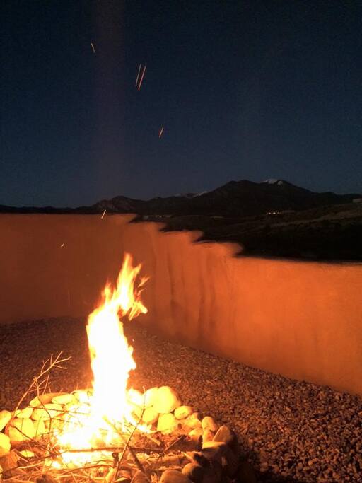 Fire pit on back patio