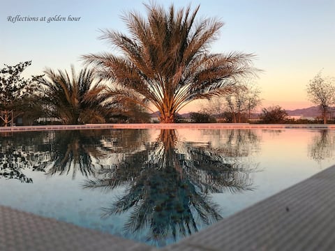 Deluxe cabin farmstay with pools in heart of Oman