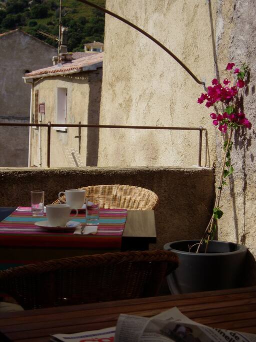 Terrasse du petit déjeuner