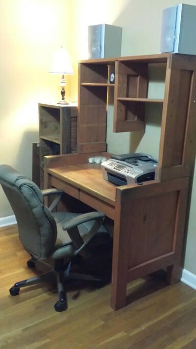 A DESK AND CHAIR
