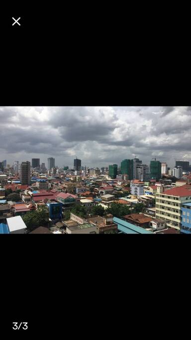 View of the city from bedroom