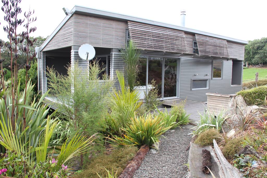 Looking up the garden path to the Nikau Nest