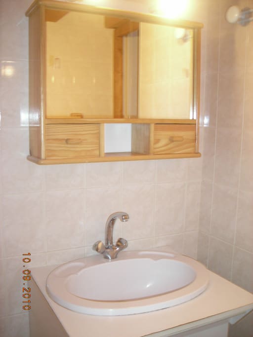 Salle de bains avec baignoire
