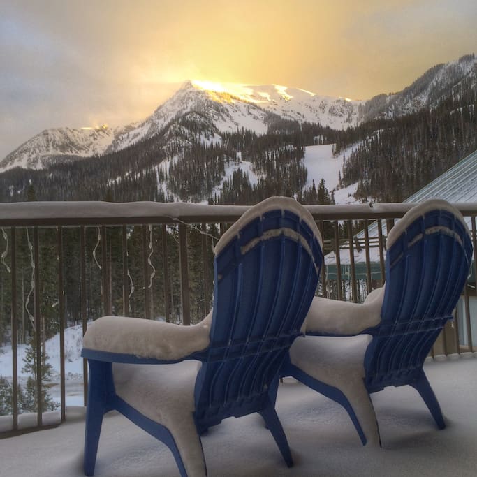Really, it's the best view in Taos! 180 degrees of mountains that glow in the mornings and evenings, just like this day in March '14.