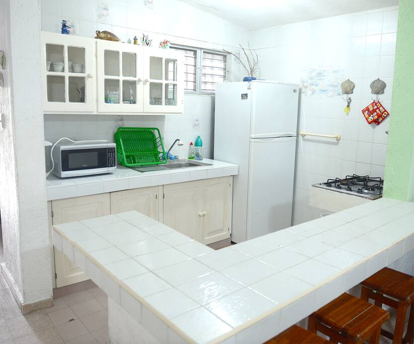 A well equipped kitchen so you can comfortably prepare food and enjoy it at home.
