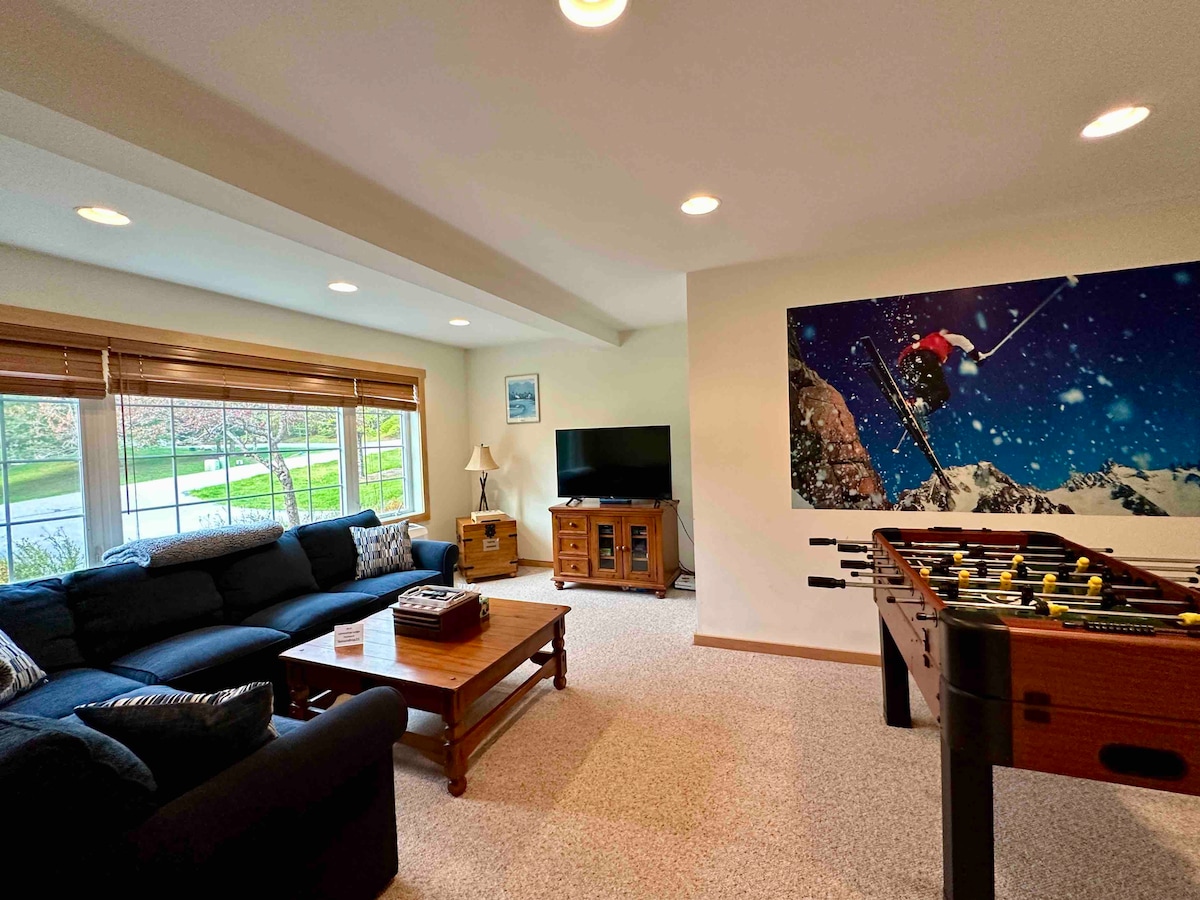 Watch a move, play Xbox,  a board game or test your skills on our foosball table.