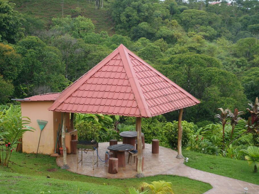 the rancho with grill out by the pool